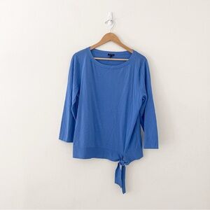Talbots Cobalt Blue Tie Hem Blouse 100% cotton